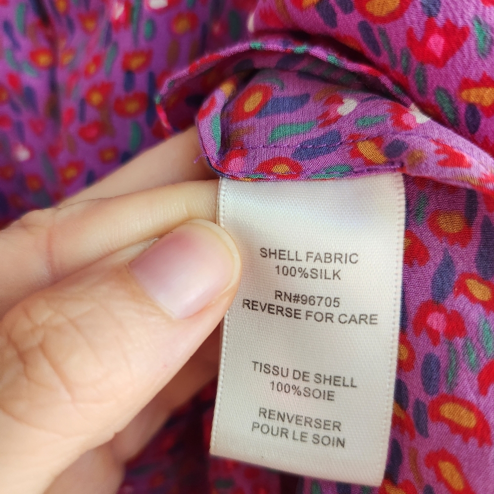 Rebecca Taylor Racerback Abstract Floral Ruffle Tank - Pink Pruple Multicolor - Picture 8 of 9